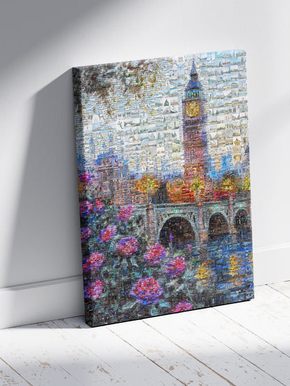 Stunning London Mosaic Artwork Featuring Iconic Landmarks & Vibrant Floral Elements AtelierMosaics