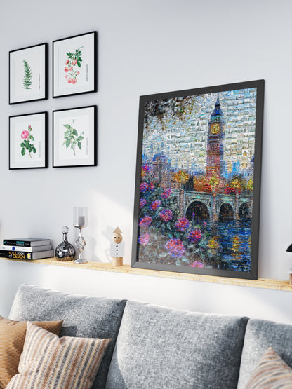 Stunning London Mosaic Artwork Featuring Iconic Landmarks & Vibrant Floral Elements AtelierMosaics