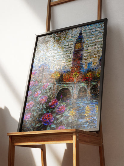 Stunning London Mosaic Artwork Featuring Iconic Landmarks & Vibrant Floral Elements AtelierMosaics