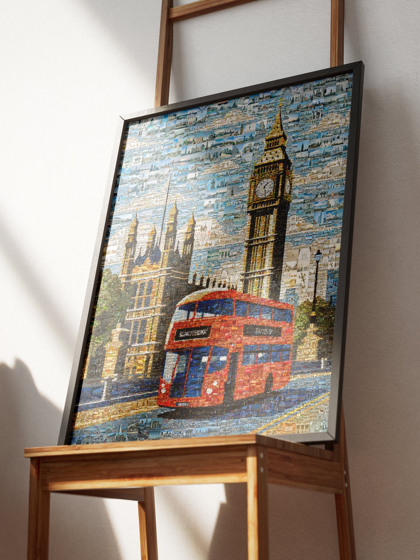 London Mosaic Artwork: Iconic Red Bus & Big Ben - Stunning Cityscape Wall Art AtelierMosaics