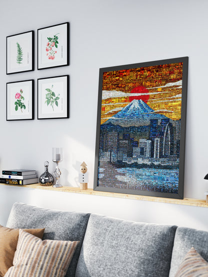 Tokyo Mosaic Art — Mount Fuji and City Skyline at Sunrise AtelierMosaics