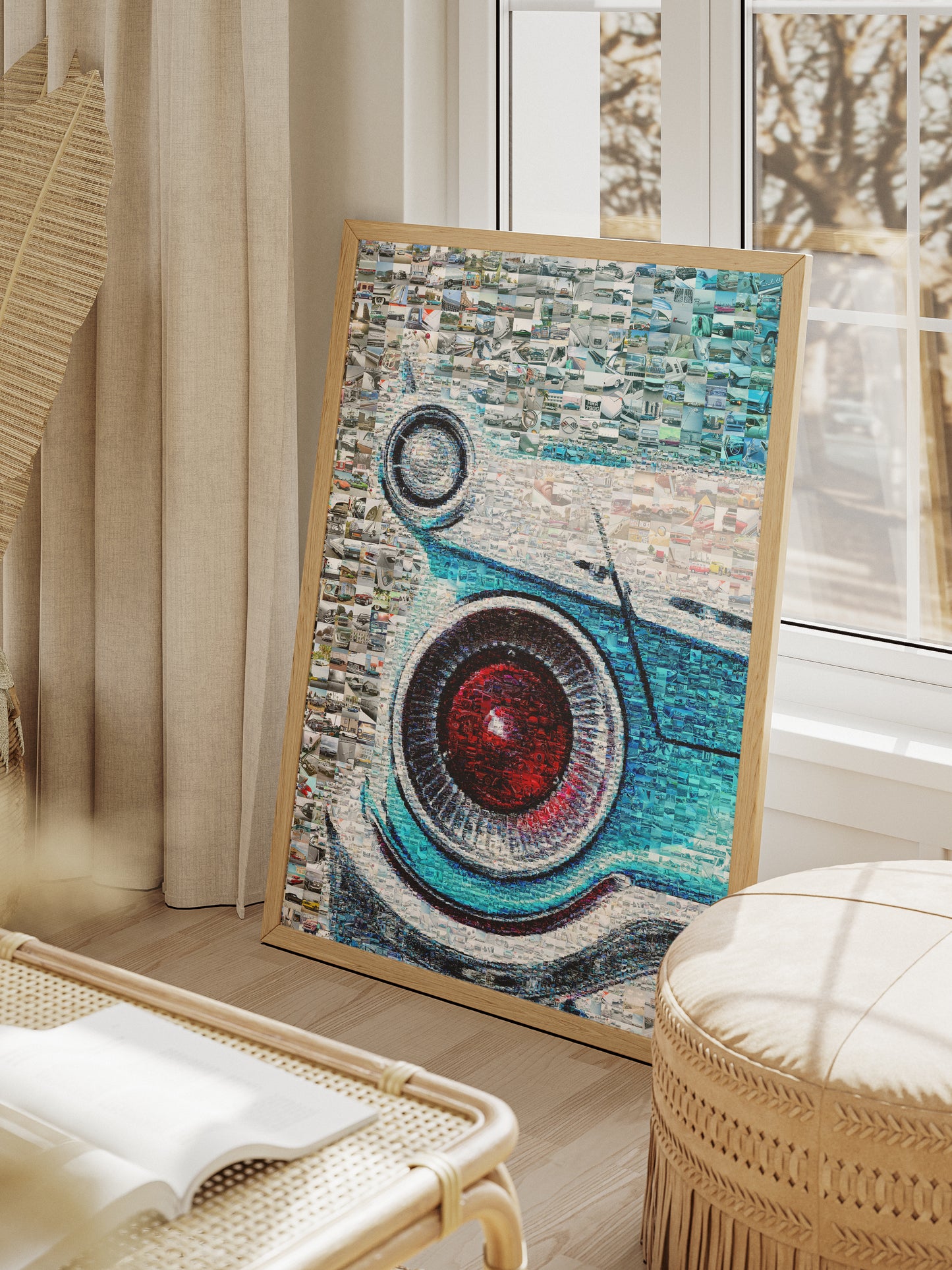 Vibrant Mosaic Artwork Featuring Classic Cars - Unique Wall Art for Car Enthusiasts AtelierMosaics