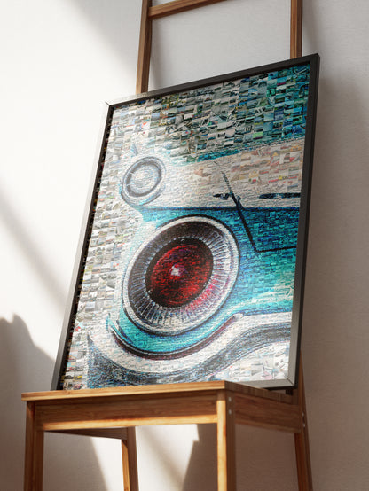 Vibrant Mosaic Artwork Featuring Classic Cars - Unique Wall Art for Car Enthusiasts AtelierMosaics