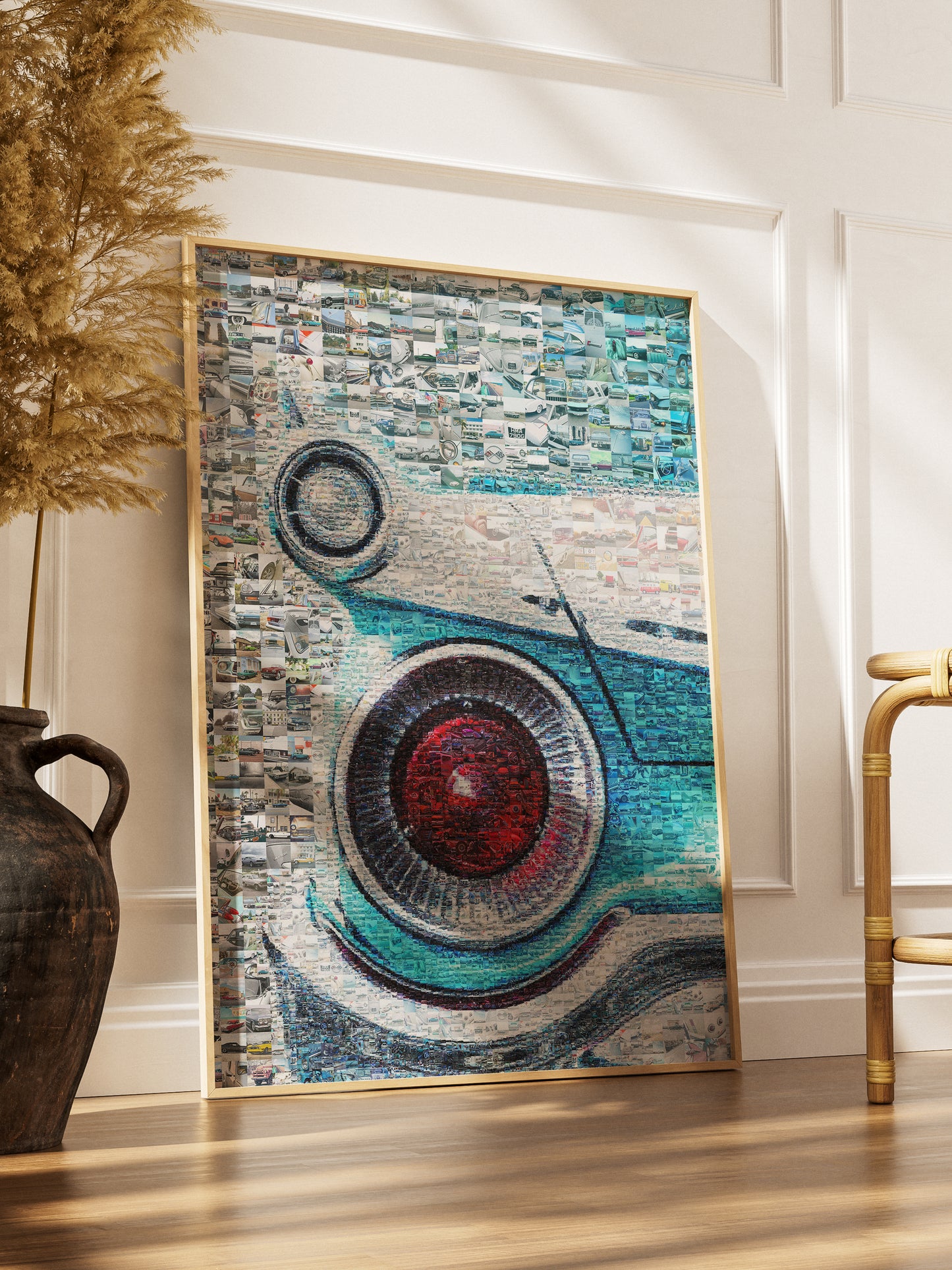 Vibrant Mosaic Artwork Featuring Classic Cars - Unique Wall Art for Car Enthusiasts AtelierMosaics