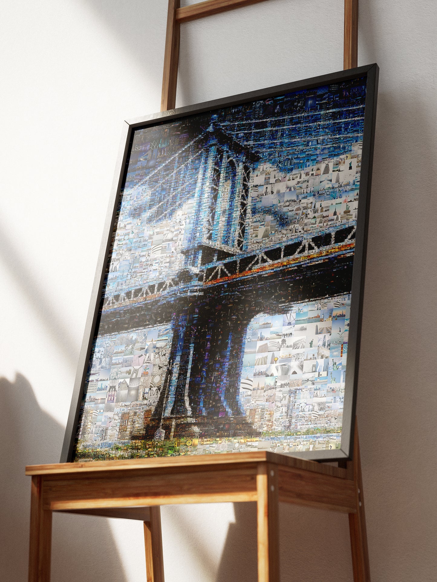 Stunning Blue Mosaic Artwork of Iconic Bridge - Unique Wall Art for Home or Office Decor AtelierMosaics