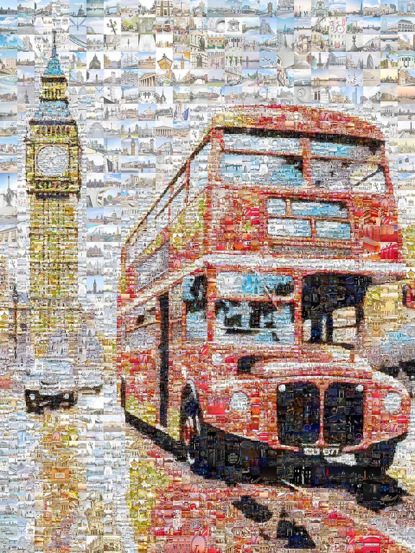 Stunning London Mosaic Art: Iconic Red Bus & Big Ben - Perfect Wall Decor AtelierMosaics