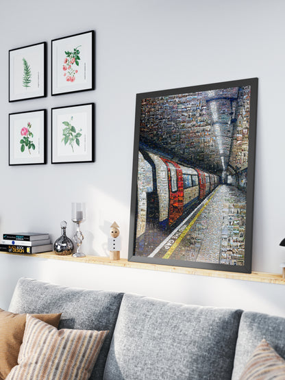 Stunning London Mosaic Artwork - Iconic Tube Station Collage AtelierMosaics
