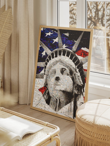 Stunning Mosaic Artwork of the Statue of Liberty - Iconic American Home Decor AtelierMosaics