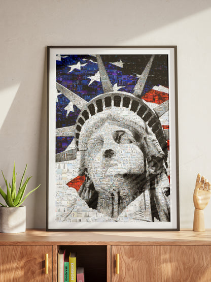 Stunning Mosaic Artwork of the Statue of Liberty - Iconic American Home Decor AtelierMosaics