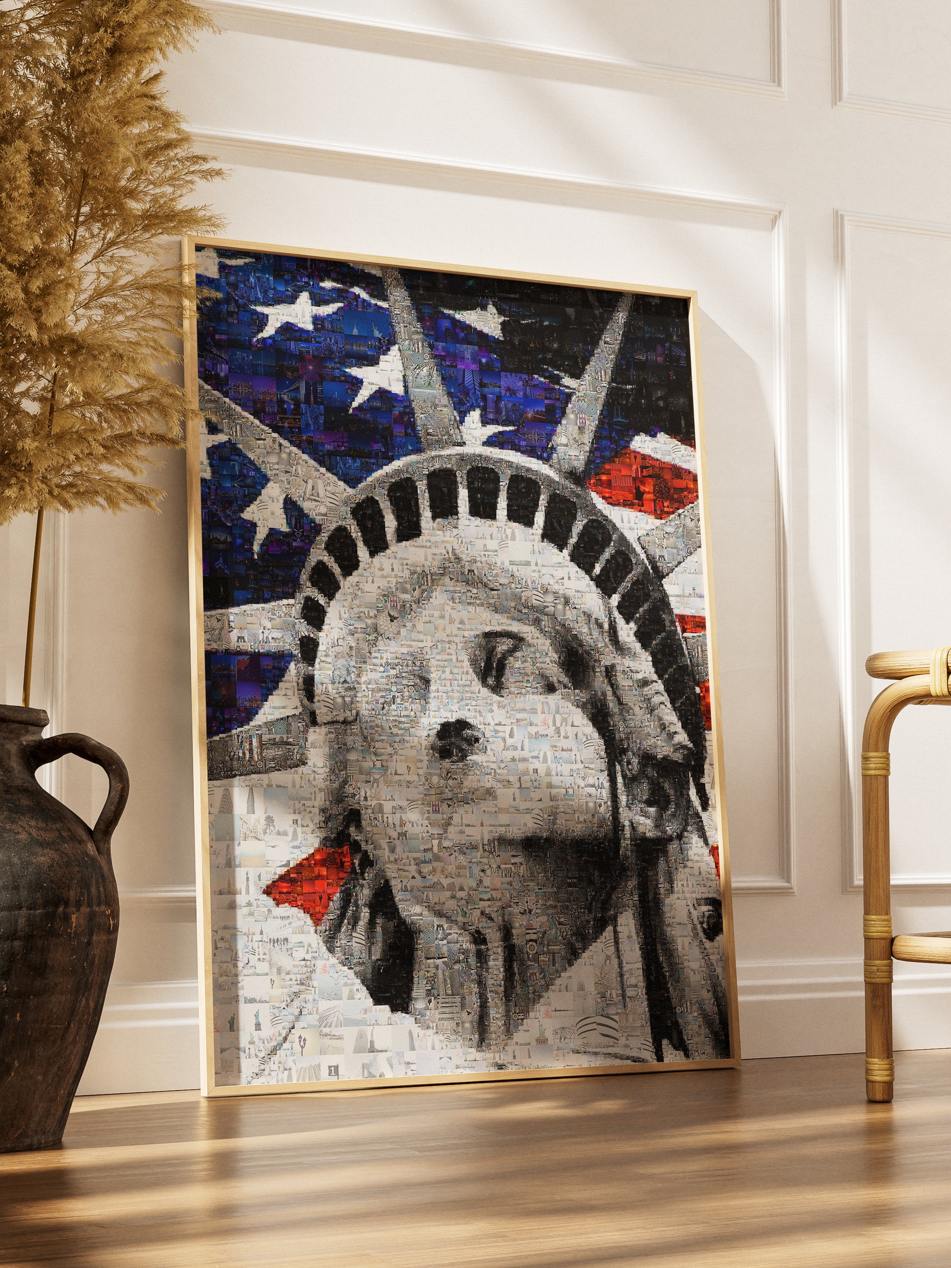 Stunning Mosaic Artwork of the Statue of Liberty - Iconic American Home Decor AtelierMosaics