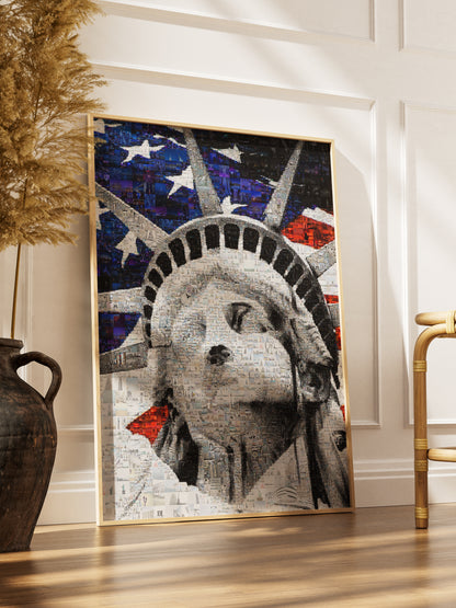 Stunning Mosaic Artwork of the Statue of Liberty - Iconic American Home Decor AtelierMosaics