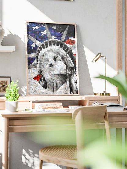 Stunning Mosaic Artwork of the Statue of Liberty - Iconic American Home Decor AtelierMosaics