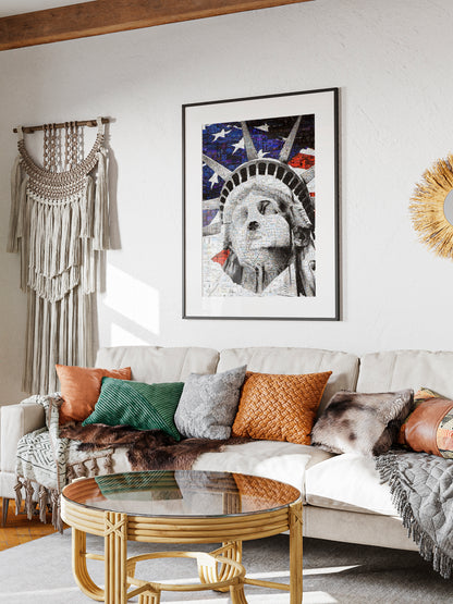 Stunning Mosaic Artwork of the Statue of Liberty - Iconic American Home Decor AtelierMosaics