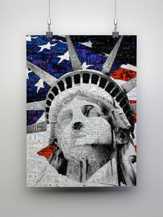 Stunning Mosaic Artwork of the Statue of Liberty - Iconic American Home Decor
