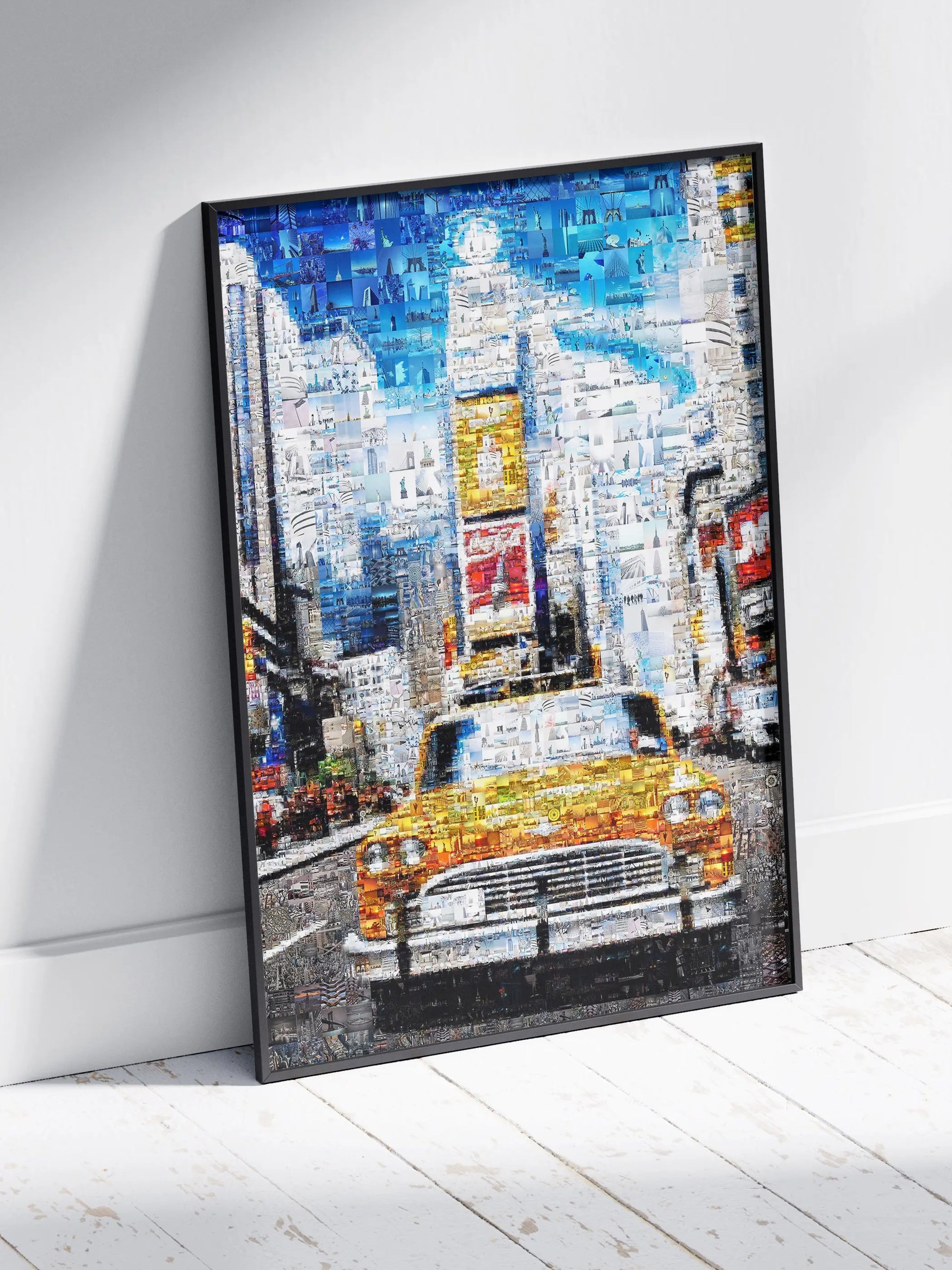Stunning New York City Mosaic Art: Vibrant Yellow Taxi and Iconic Skylines AtelierMosaics