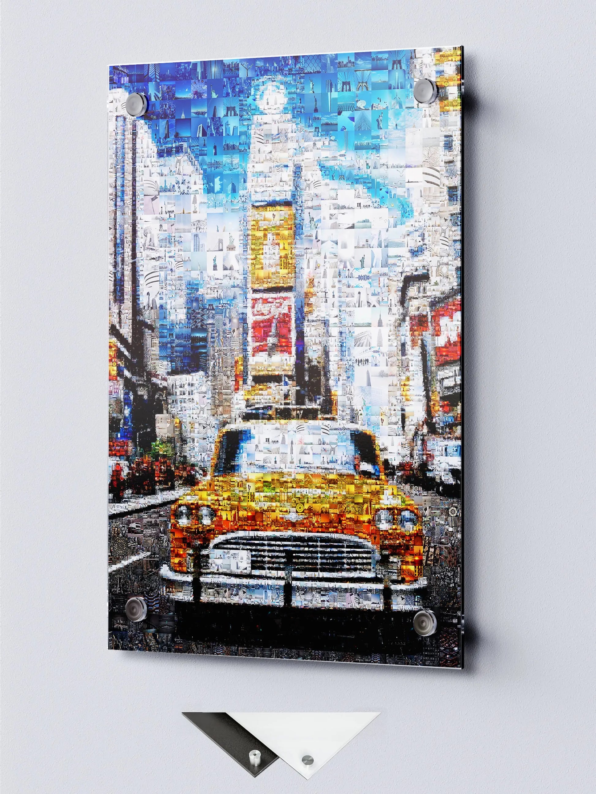 Stunning New York City Mosaic Art: Vibrant Yellow Taxi and Iconic Skylines AtelierMosaics
