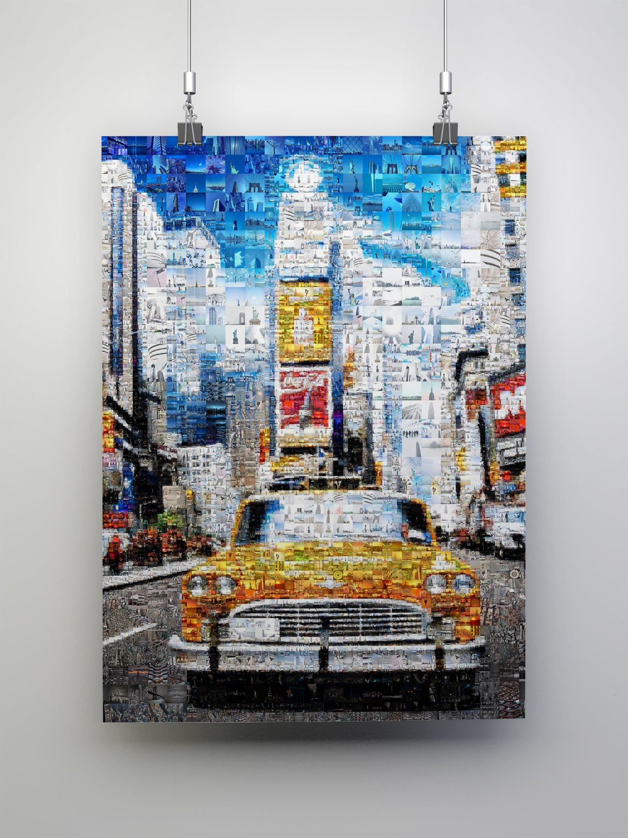 Stunning New York City Mosaic Art: Vibrant Yellow Taxi and Iconic Skylines AtelierMosaics