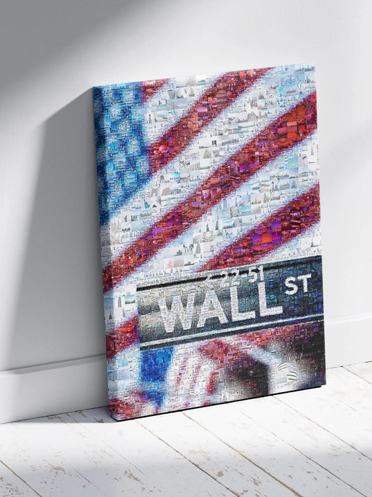 Vibrant American Flag Mosaic Art – Wall Street Inspired Home Decor for Modern Spaces AtelierMosaics