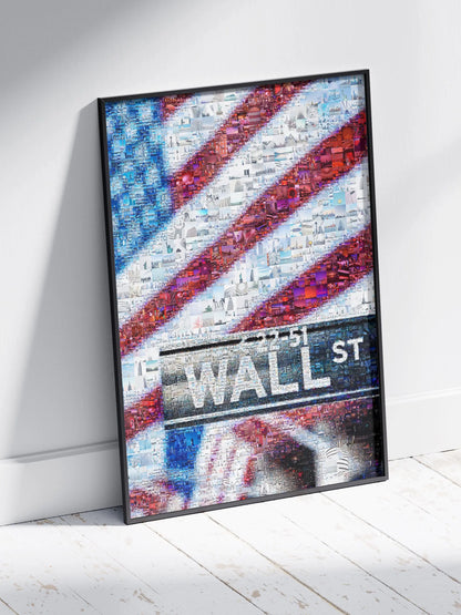 Vibrant American Flag Mosaic Art – Wall Street Inspired Home Decor for Modern Spaces AtelierMosaics