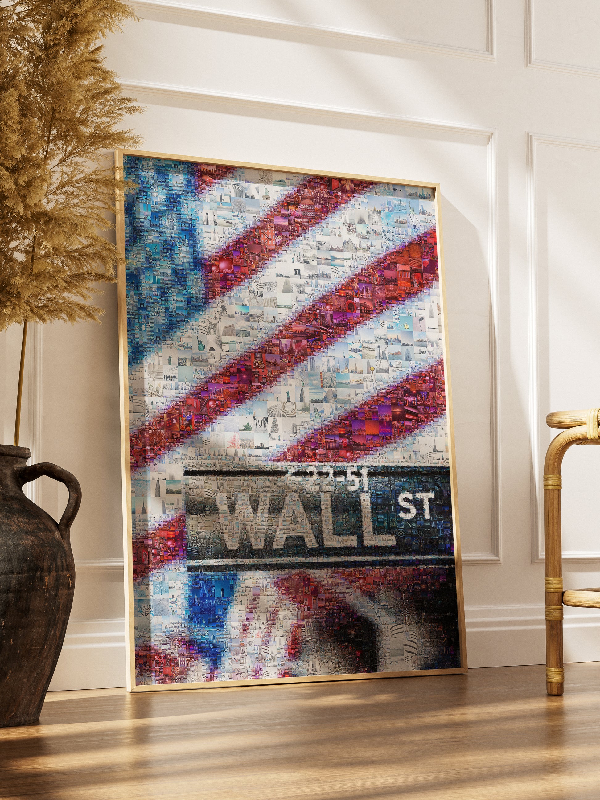 Vibrant American Flag Mosaic Art – Wall Street Inspired Home Decor for Modern Spaces AtelierMosaics