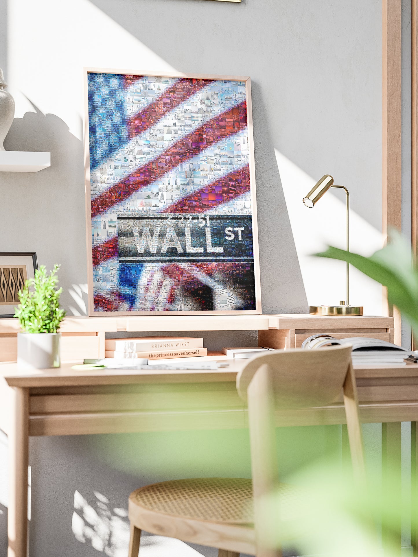 Vibrant American Flag Mosaic Art – Wall Street Inspired Home Decor for Modern Spaces AtelierMosaics