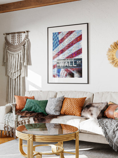 Vibrant American Flag Mosaic Art – Wall Street Inspired Home Decor for Modern Spaces AtelierMosaics