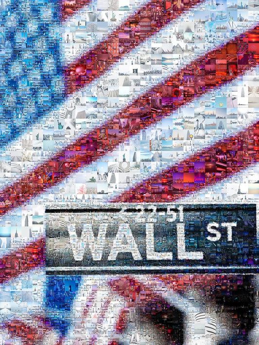 Vibrant American Flag Mosaic Art – Wall Street Inspired Home Decor for Modern Spaces AtelierMosaics