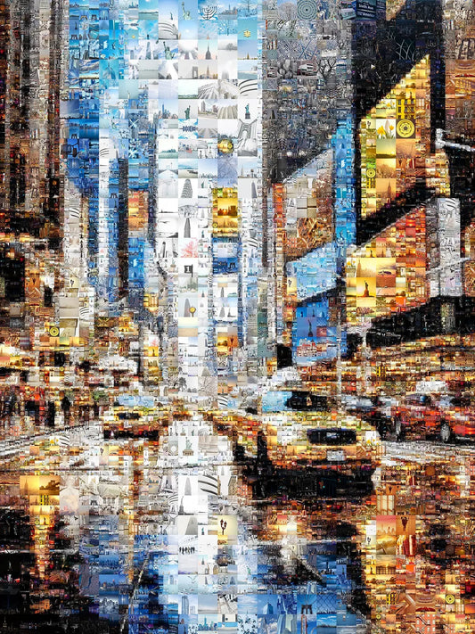 Urban Mosaic Artwork: Captivating Cityscape Made of Iconic Images | Unique Wall Art for Home & Office Decor AtelierMosaics