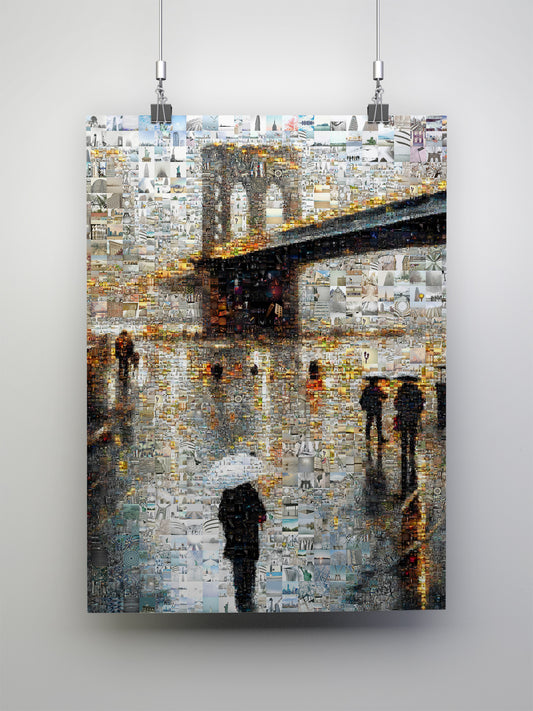 Stunning Brooklyn Bridge Mosaic Art - Unique Cityscape Wall Decor