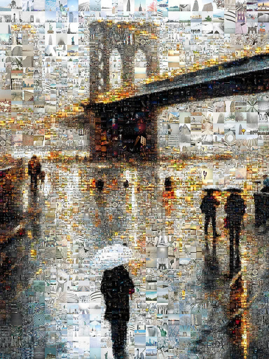 Stunning Brooklyn Bridge Mosaic Art - Unique Cityscape Wall Decor AtelierMosaics