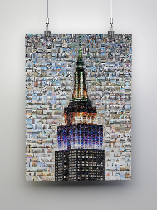 Stunning Empire State Building Mosaic Art - Unique NYC Wall Decor for Home & Office