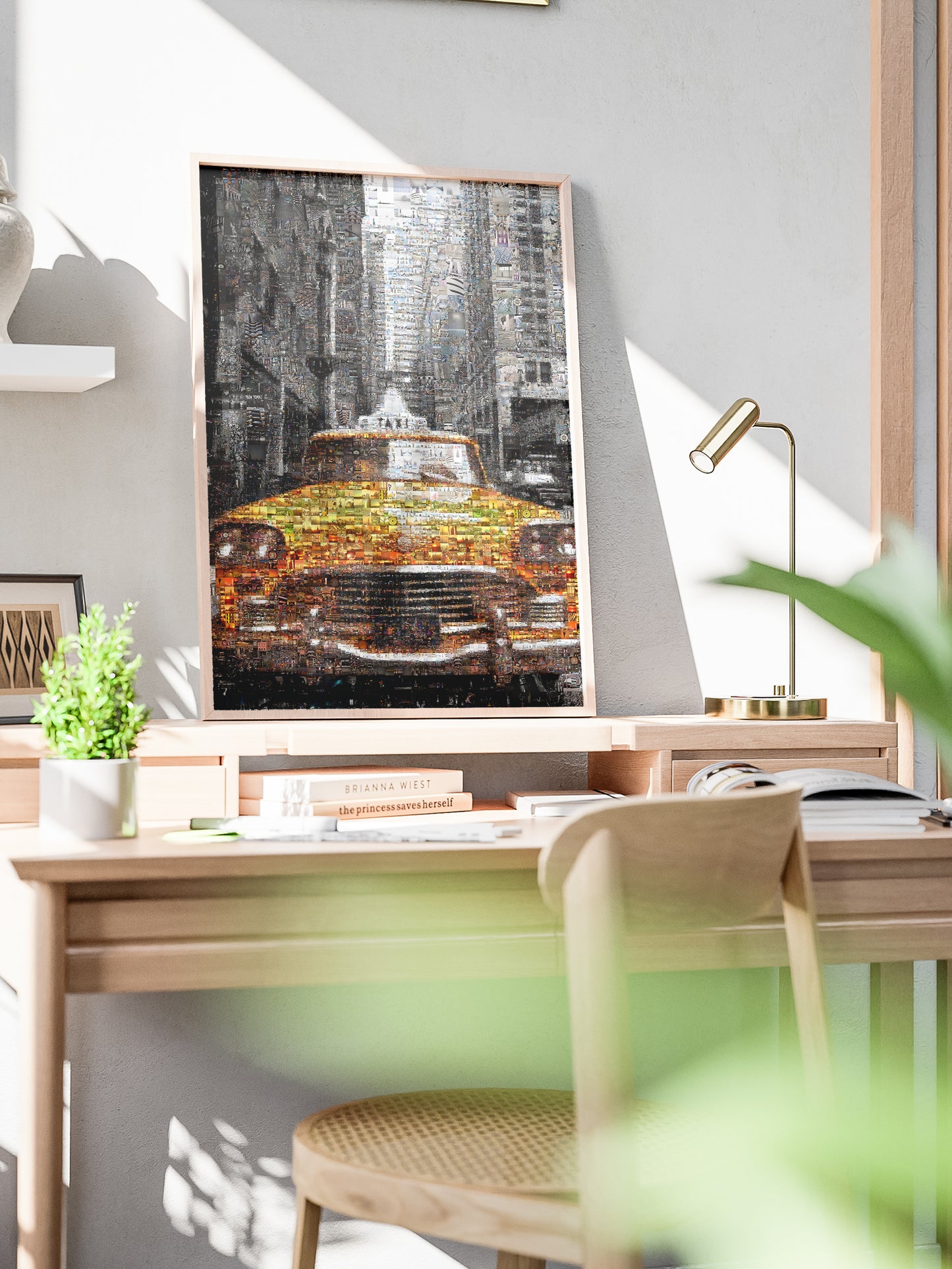 Stunning NYC Yellow Taxi Mosaic Art | Perfect Urban Decor for Home & Office AtelierMosaics