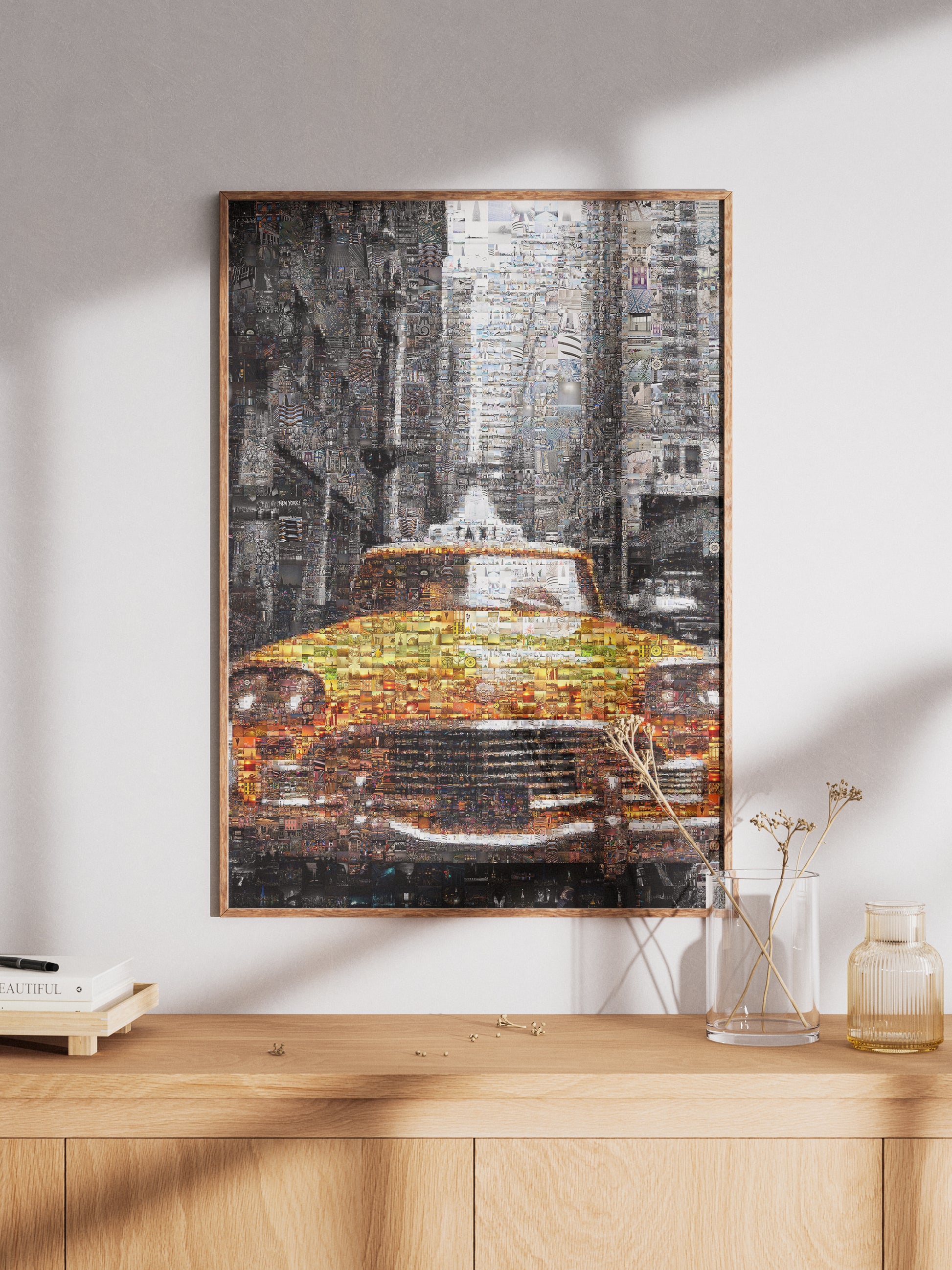 Stunning NYC Yellow Taxi Mosaic Art | Perfect Urban Decor for Home & Office AtelierMosaics