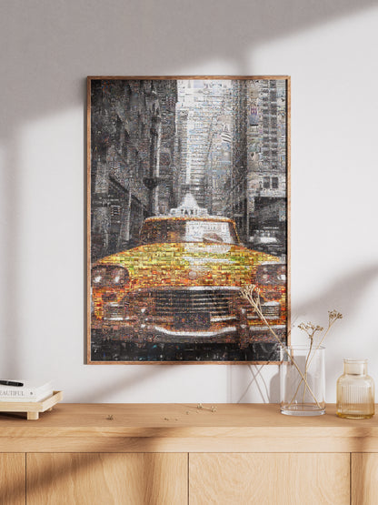 Stunning NYC Yellow Taxi Mosaic Art | Perfect Urban Decor for Home & Office AtelierMosaics