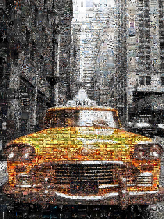 Stunning NYC Yellow Taxi Mosaic Art | Perfect Urban Decor for Home & Office AtelierMosaics