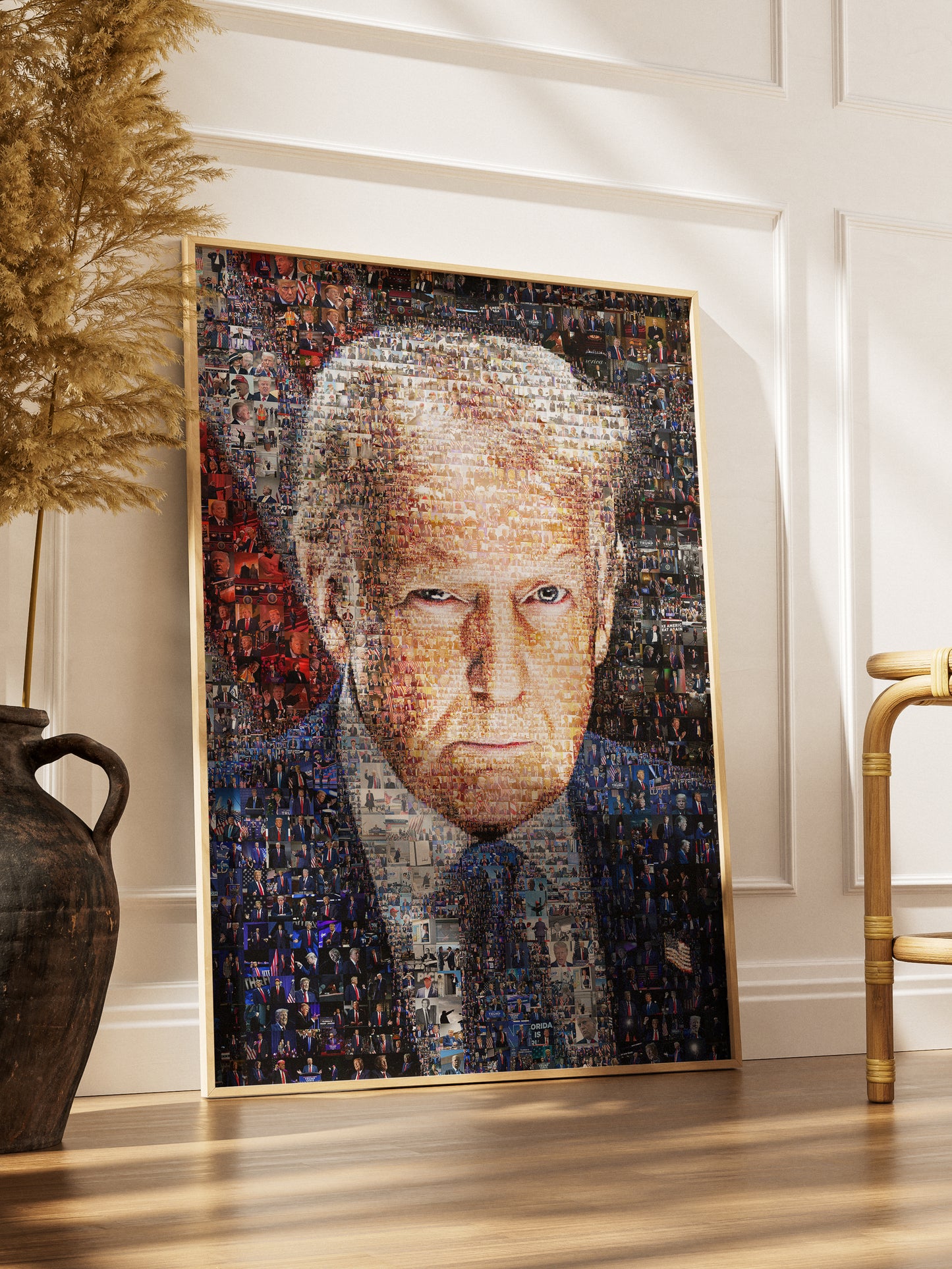 Stunning Mosaic Portrait of Donald Trump - Unique Art Piece Capturing Iconic Moments AtelierMosaics