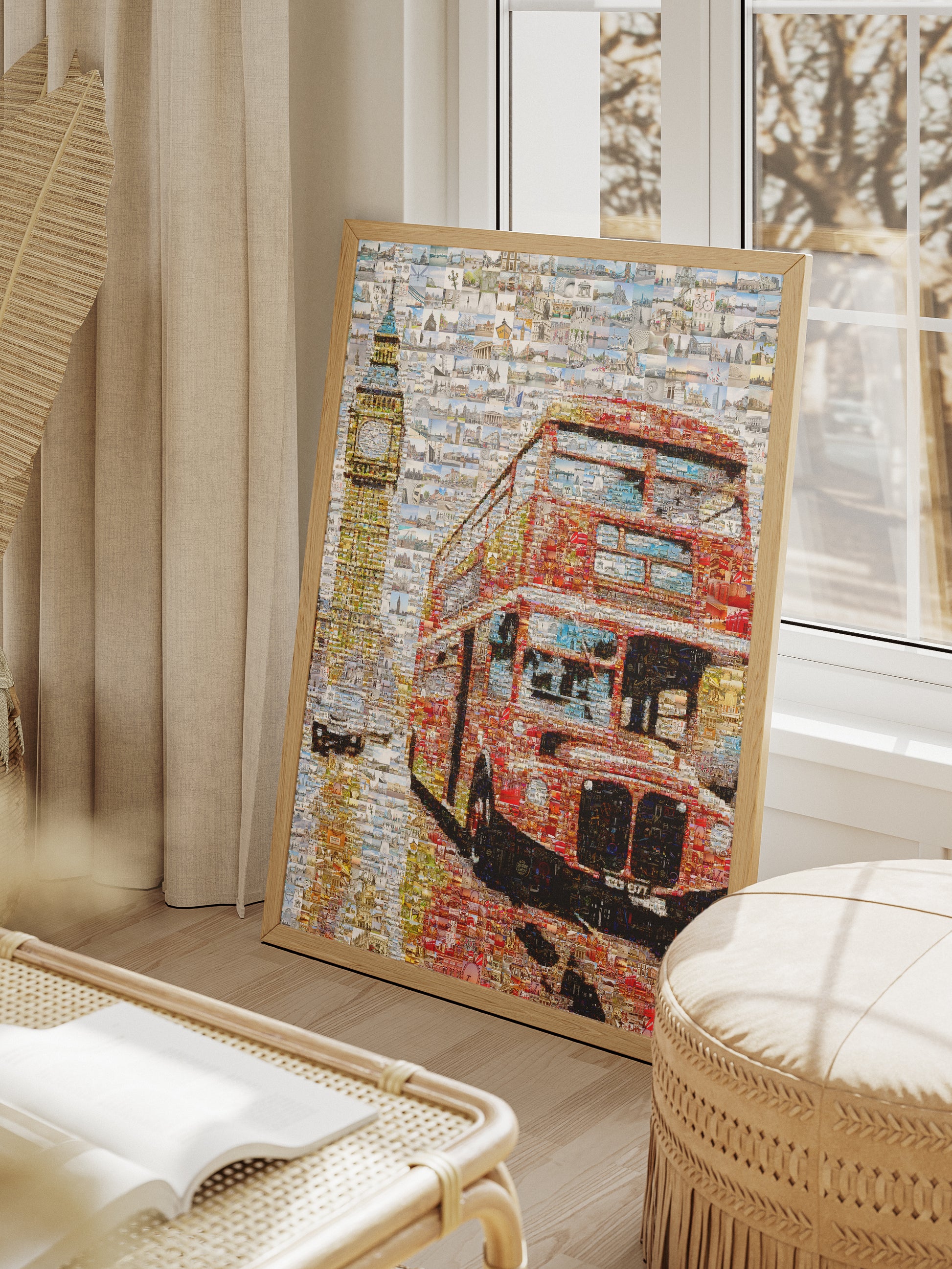 Stunning London Mosaic Art: Iconic Red Bus & Big Ben - Perfect Wall Decor AtelierMosaics