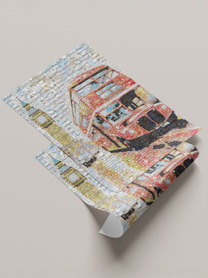 Stunning London Mosaic Art: Iconic Red Bus & Big Ben - Perfect Wall Decor AtelierMosaics