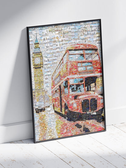 Stunning London Mosaic Art: Iconic Red Bus & Big Ben - Perfect Wall Decor AtelierMosaics