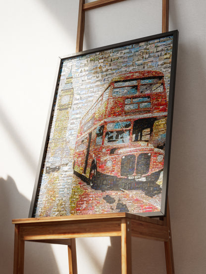 Stunning London Mosaic Art: Iconic Red Bus & Big Ben - Perfect Wall Decor AtelierMosaics