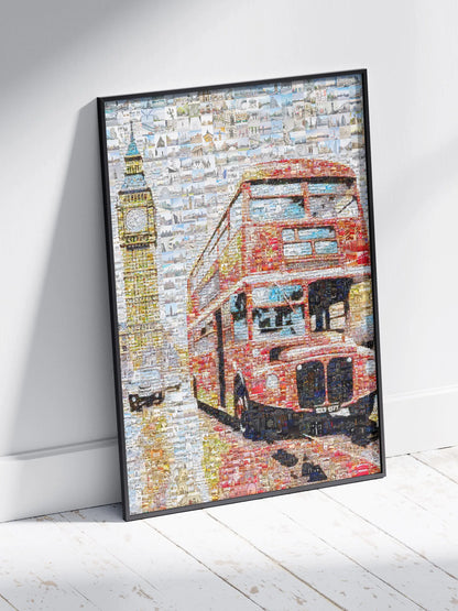 Stunning London Mosaic Art: Iconic Red Bus & Big Ben - Perfect Wall Decor AtelierMosaics