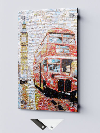 Stunning London Mosaic Art: Iconic Red Bus & Big Ben - Perfect Wall Decor AtelierMosaics