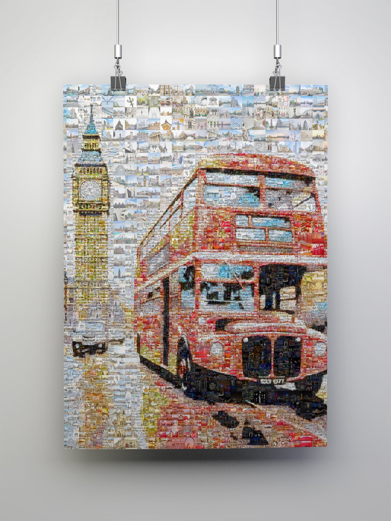 Stunning London Mosaic Art: Iconic Red Bus & Big Ben - Perfect Wall Decor AtelierMosaics