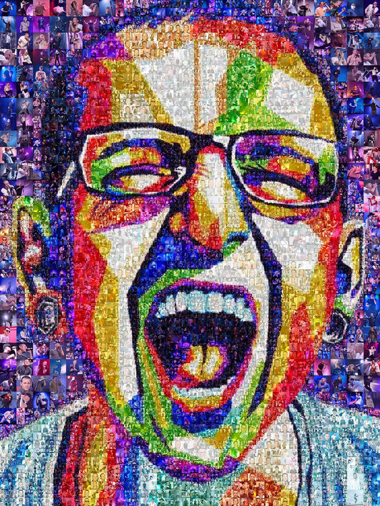Vibrant Chester Bennington Mosaic Artwork - Linkin Park Tribute AtelierMosaics