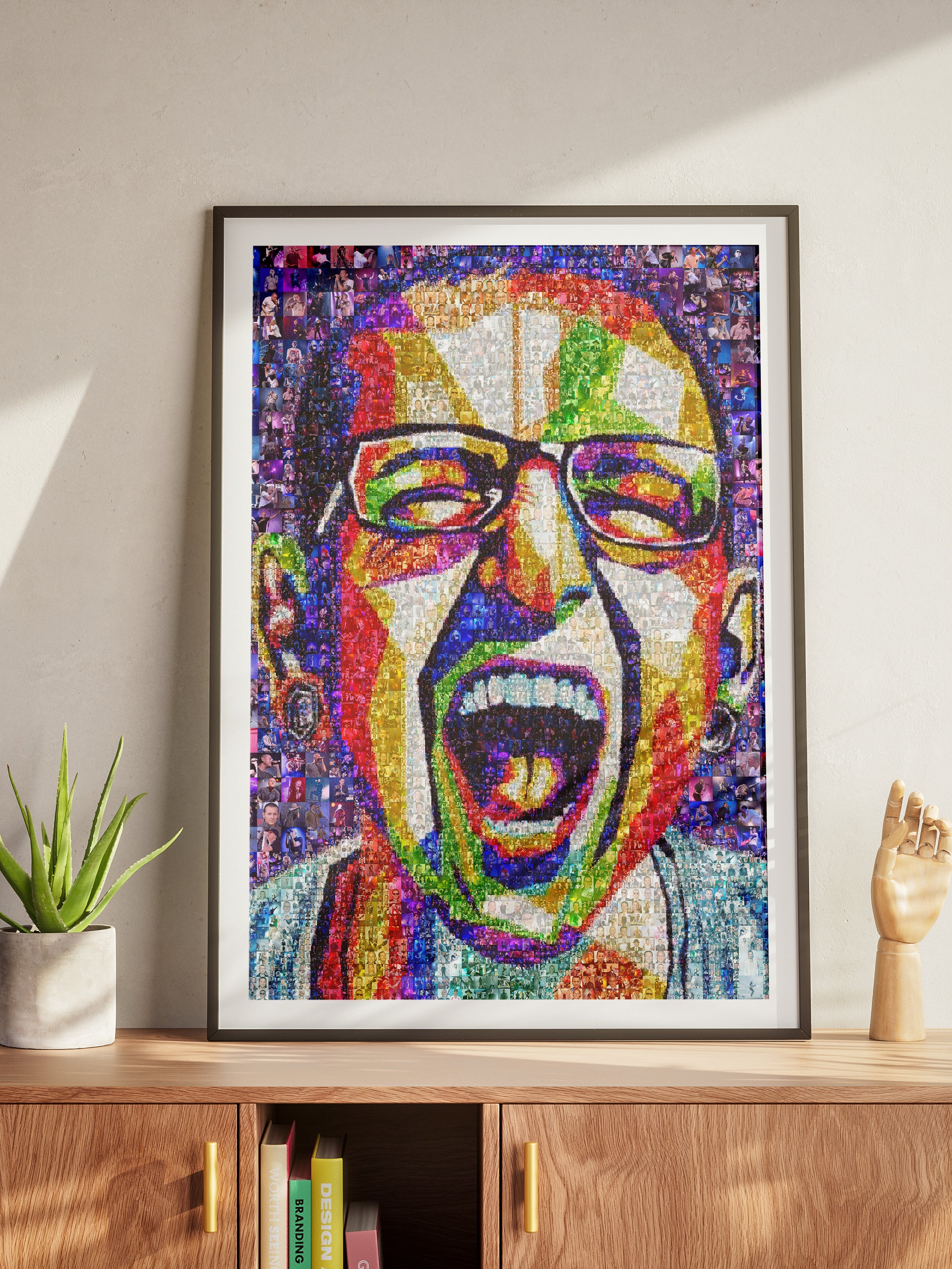 Vibrant Chester Bennington Mosaic Artwork - Linkin Park Tribute AtelierMosaics