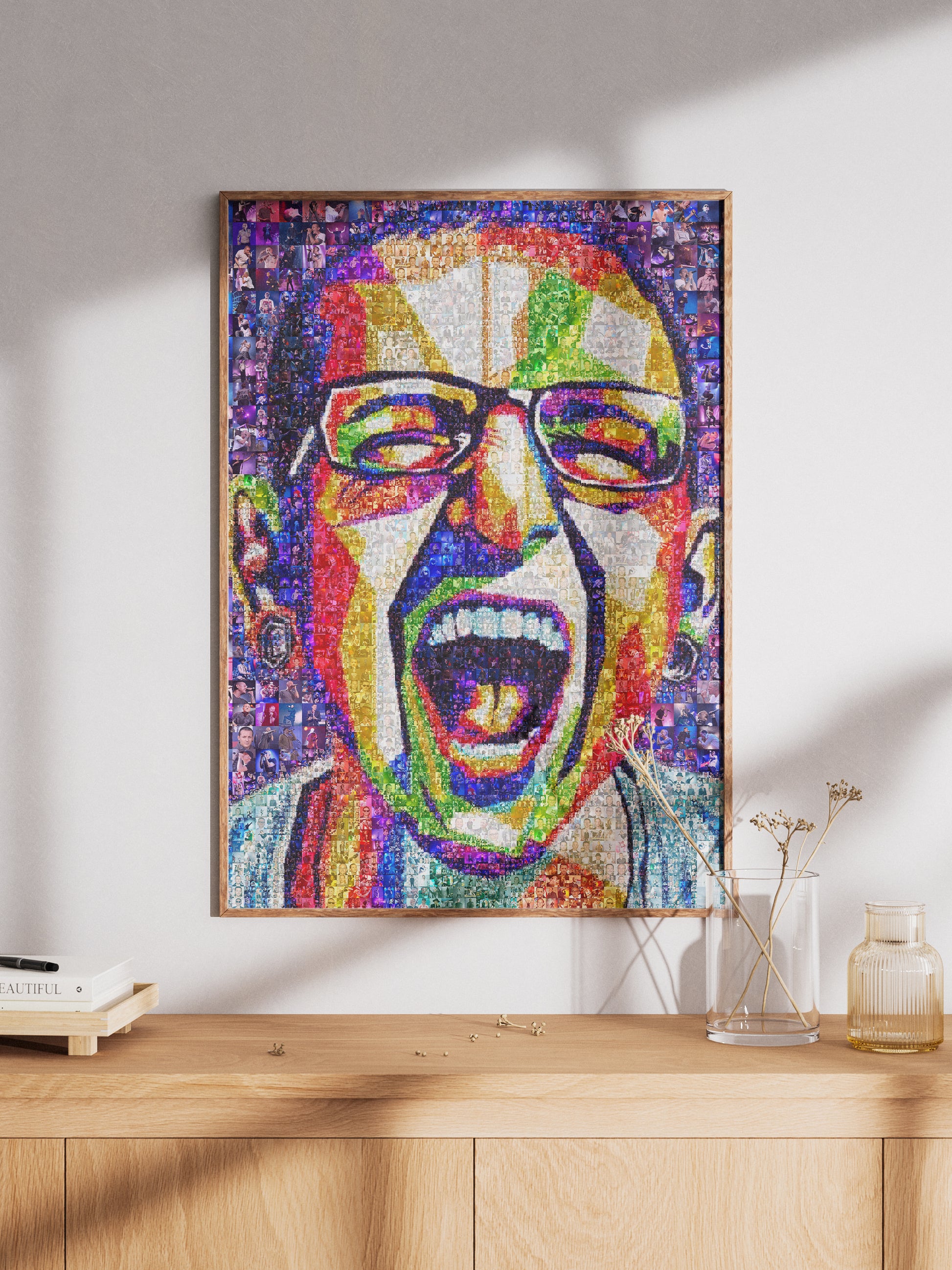 Vibrant Chester Bennington Mosaic Artwork - Linkin Park Tribute AtelierMosaics