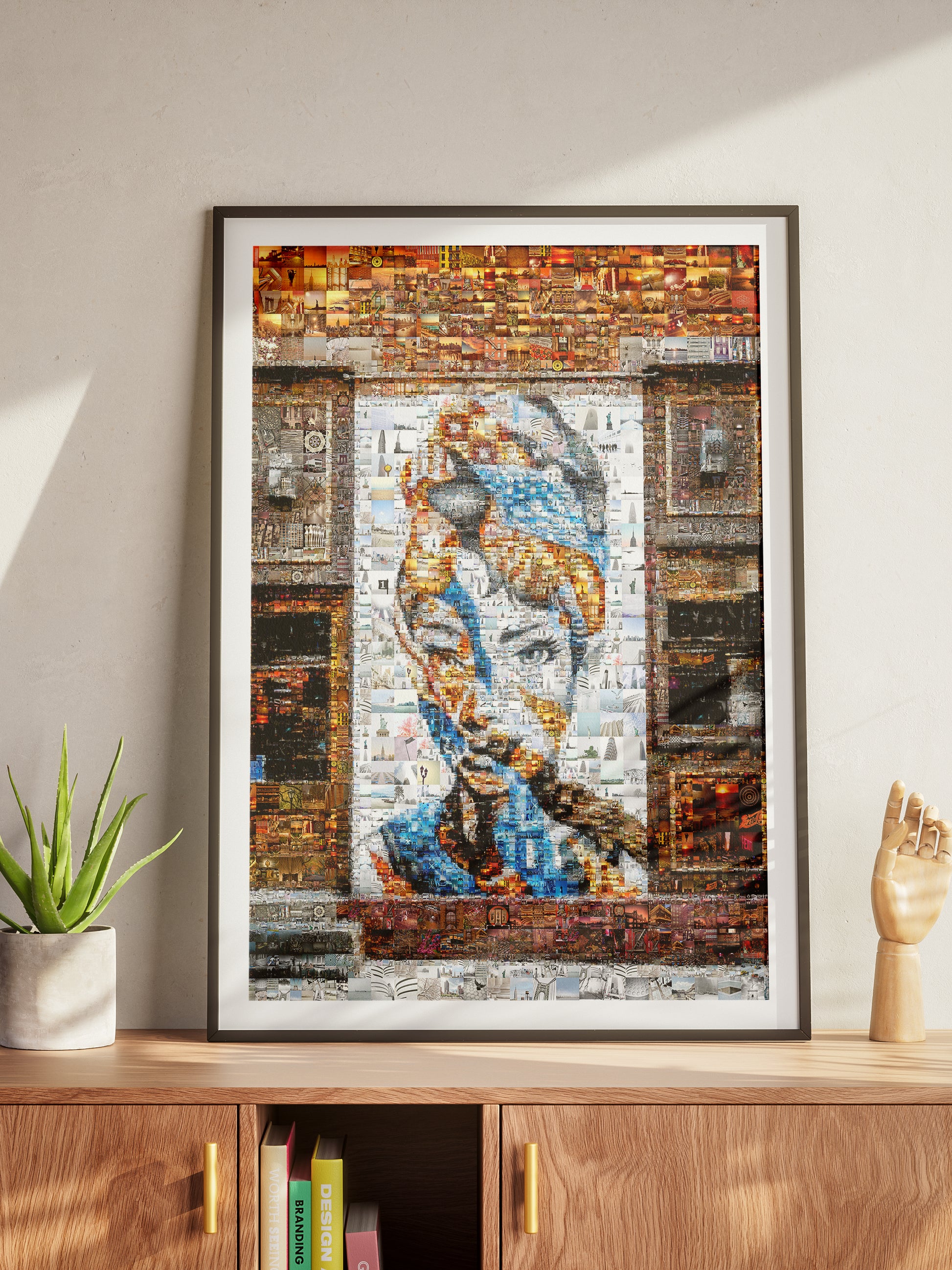 Stunning Mosaic Artwork Featuring a Captivating Portrait - Unique Home Decor Piece AtelierMosaics