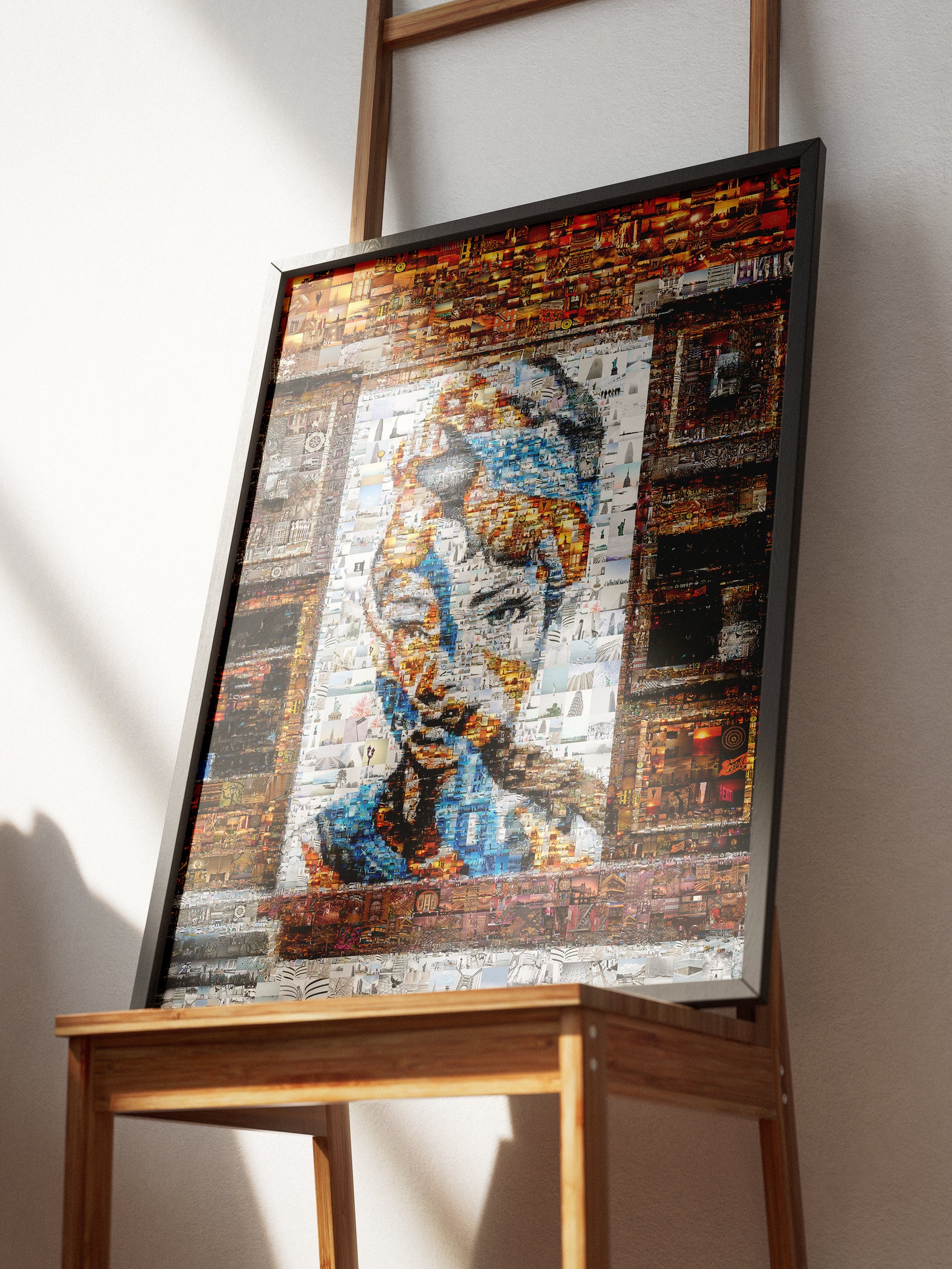 Stunning Mosaic Artwork Featuring a Captivating Portrait - Unique Home Decor Piece AtelierMosaics