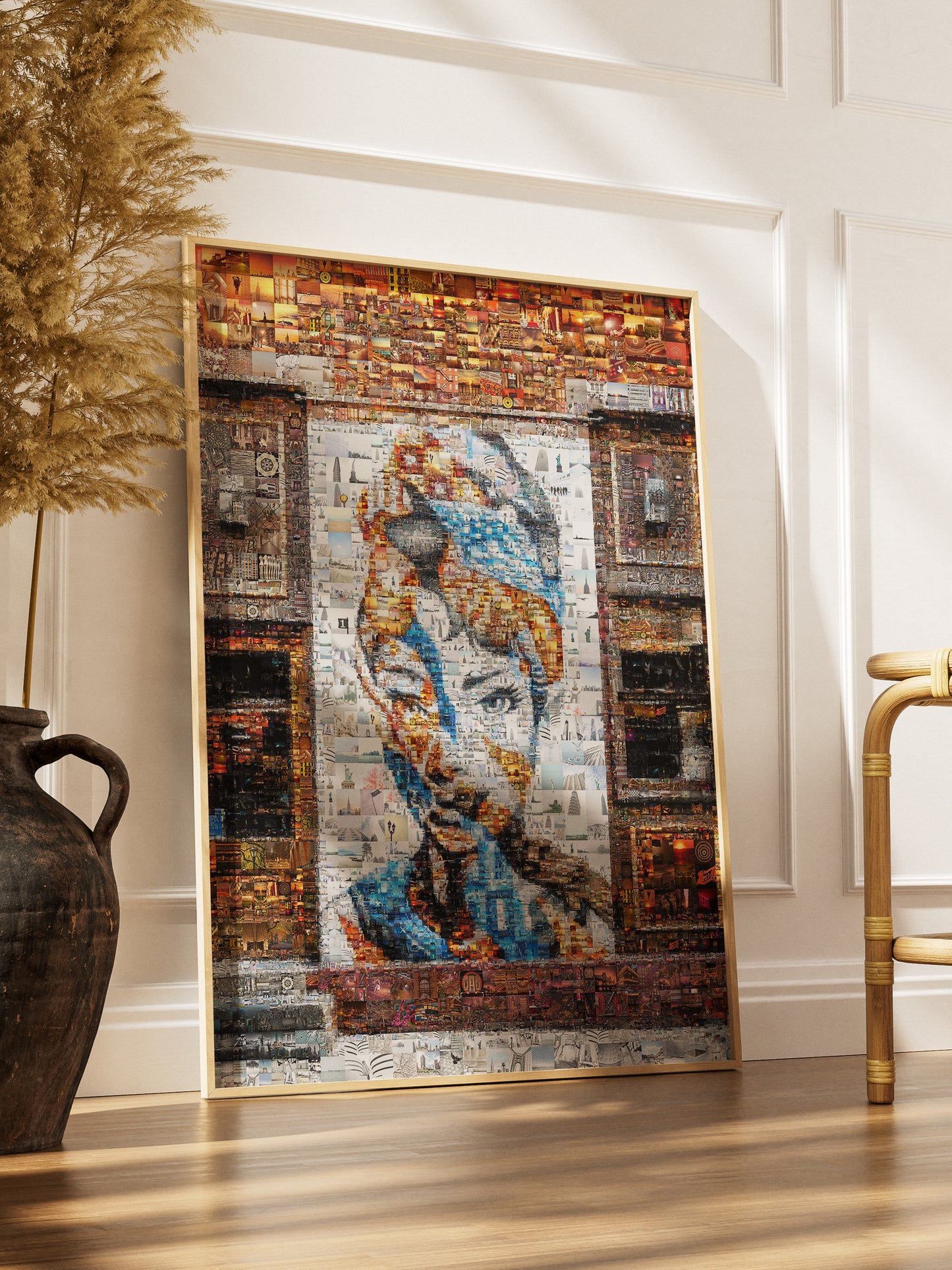 Stunning Mosaic Artwork Featuring a Captivating Portrait - Unique Home Decor Piece AtelierMosaics