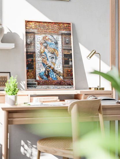 Stunning Mosaic Artwork Featuring a Captivating Portrait - Unique Home Decor Piece AtelierMosaics